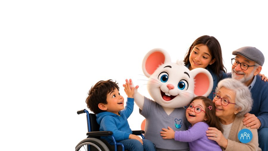 Dr. Ratoncito en acción con familias